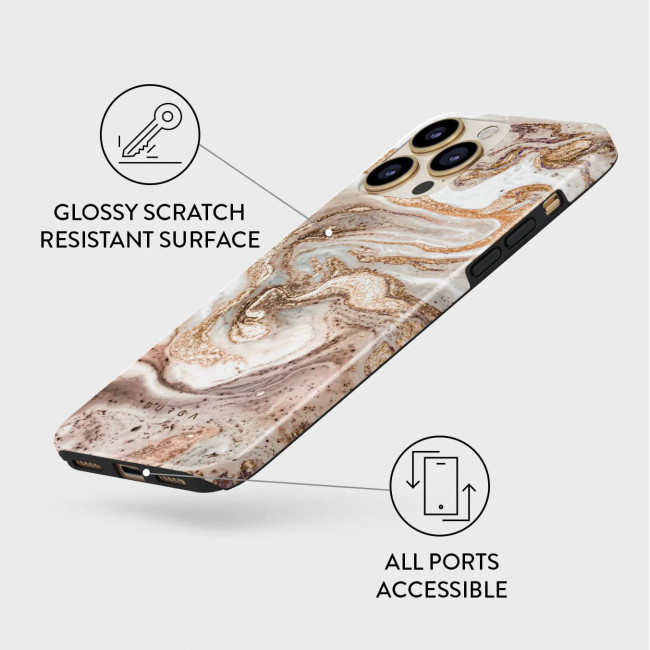 Burga iPhone 14 Pro Fashion Tough Σκληρή Θήκη - Cappuccino