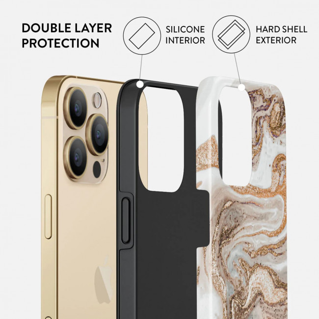 Burga iPhone 14 Pro Fashion Tough Σκληρή Θήκη - Cappuccino