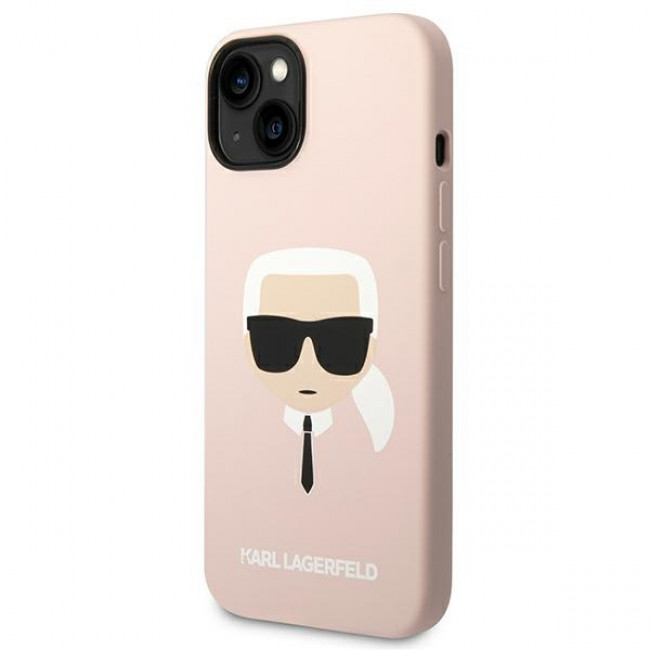 Karl Lagerfeld iPhone 14 Silicone Karl's Head MagSafe Θήκη Σιλικόνης με MagSafe - Light Pink - KLHMP14SSLKHLP