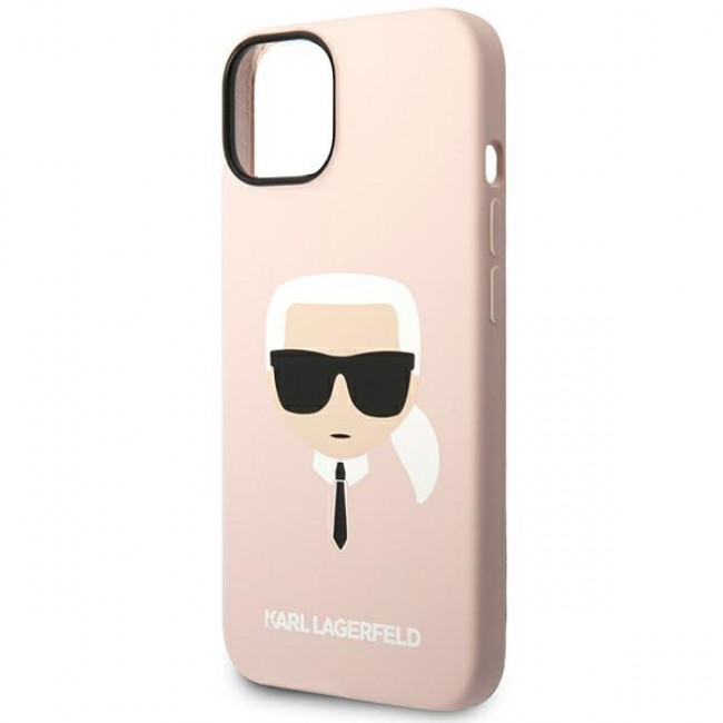 Karl Lagerfeld iPhone 14 Silicone Karl's Head MagSafe Θήκη Σιλικόνης με MagSafe - Light Pink - KLHMP14SSLKHLP