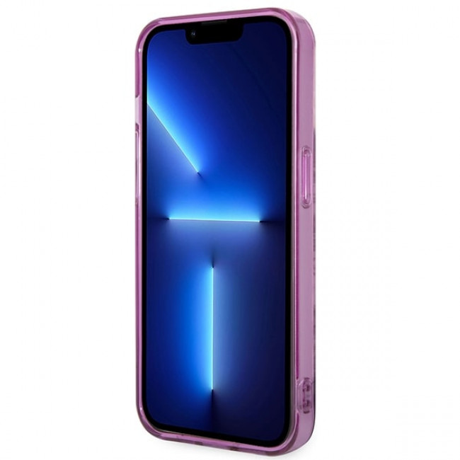 Guess iPhone 14 Pro Porcelain Collection Σκληρή Θήκη με Πλαίσιο Σιλικόνης - Fuschia - GUHCP14LHGPLHF