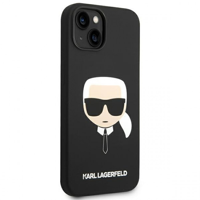 Karl Lagerfeld iPhone 14 Silicone Karl's Head Θήκη Σιλικόνης - Black - KLHCP14SSLKHBK