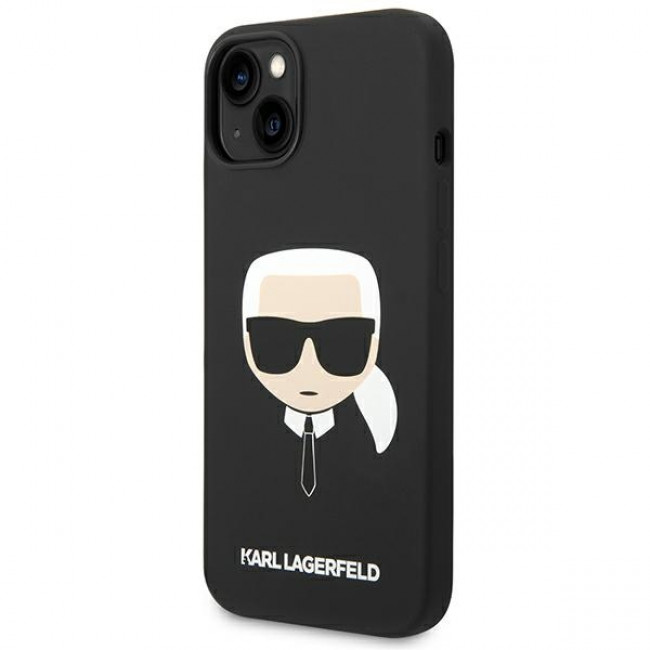 Karl Lagerfeld iPhone 14 Silicone Karl's Head Θήκη Σιλικόνης - Black - KLHCP14SSLKHBK