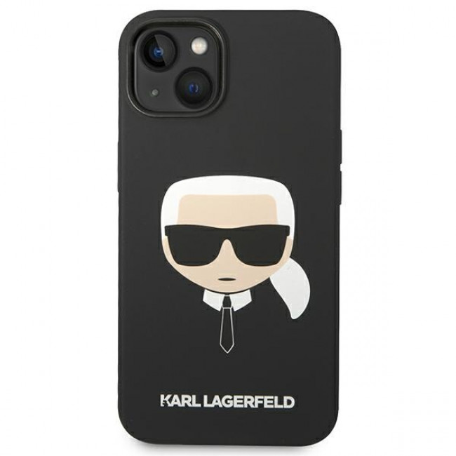 Karl Lagerfeld iPhone 14 Silicone Karl's Head Θήκη Σιλικόνης - Black - KLHCP14SSLKHBK