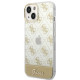 Guess iPhone 14 Plus 4G Pattern Script Σκληρή Θήκη με Πλαίσιο Σιλικόνης - Gold - GUHCP14MHG4MHG