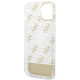 Guess iPhone 14 Plus 4G Pattern Script Σκληρή Θήκη με Πλαίσιο Σιλικόνης - Gold - GUHCP14MHG4MHG