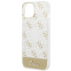 Guess iPhone 14 Plus 4G Pattern Script Σκληρή Θήκη με Πλαίσιο Σιλικόνης - Gold - GUHCP14MHG4MHG