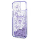 Guess iPhone 14 Plus Palm Liquid Glitter Σκληρή Θήκη με Πλαίσιο Σιλικόνης - Purple - GUHCP14MLFCTPU