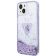 Guess iPhone 14 Plus Palm Liquid Glitter Σκληρή Θήκη με Πλαίσιο Σιλικόνης - Purple - GUHCP14MLFCTPU