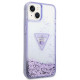 Guess iPhone 14 Plus Palm Liquid Glitter Σκληρή Θήκη με Πλαίσιο Σιλικόνης - Purple - GUHCP14MLFCTPU