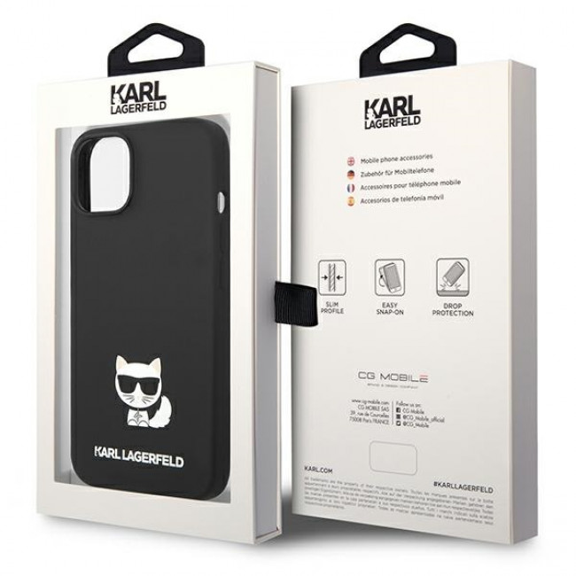 Karl Lagerfeld iPhone 14 Silicone Choupette Body Θήκη Σιλικόνης - Black - KLHCP14SSLCTBK