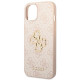 Guess iPhone 14 - 4G Big Metal Logo Θήκη με Επένδυση Συνθετικού Δέρματος - Pink - GUHCP14S4GMGPI