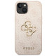 Guess iPhone 14 - 4G Big Metal Logo Θήκη με Επένδυση Συνθετικού Δέρματος - Pink - GUHCP14S4GMGPI