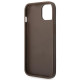 Guess iPhone 14 - 4G Stripe Collection Θήκη με Επένδυση Συνθετικού Δέρματος - Brown - GUHCP14SG4GLBR