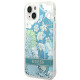 Guess iPhone 14 Flower Liquid Glitter Σκληρή Θήκη - Green - GUHCP14SLFLSN