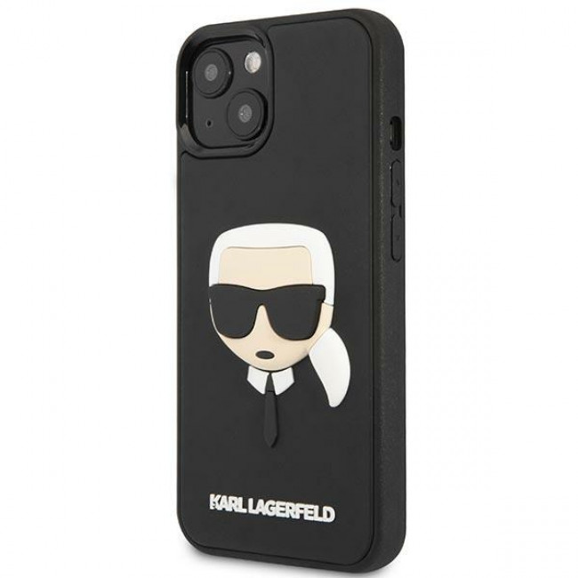 Karl Lagerfeld iPhone 14 Plus - 3D Rubber Karl's Head Σκληρή Θήκη με Πλαίσιο Σιλικόνης - Black - KLHCP14MKH3DBK