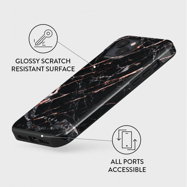 Burga iPhone 14 Fashion Tough Σκληρή Θήκη - Rose Gold Marble