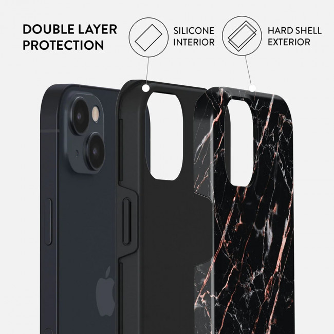 Burga iPhone 14 Fashion Tough Σκληρή Θήκη - Rose Gold Marble