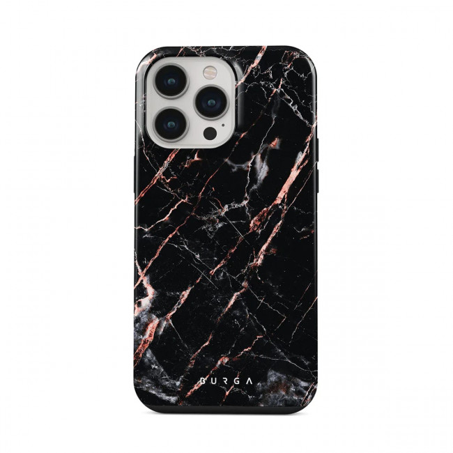 Burga iPhone 14 Pro Max Fashion Tough Σκληρή Θήκη - Rose Gold Marble