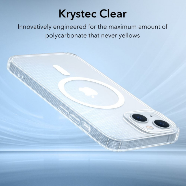 ESR iPhone 14 Plus / iPhone 15 Plus Krystec Halolock Σκληρή Θήκη με Πλαίσιο Σιλικόνης και MagSafe - Διάφανη