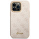 Guess iPhone 14 Pro 4G Vintage Gold Logo Σκληρή Θήκη με Πλαίσιο Σιλικόνης - Pink - GUHCP14LHG4SHP