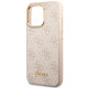 Guess iPhone 14 Pro 4G Vintage Gold Logo Σκληρή Θήκη με Πλαίσιο Σιλικόνης - Pink - GUHCP14LHG4SHP