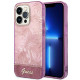 Guess iPhone 14 Pro Jungle Collection Σκληρή Θήκη με Πλαίσιο Σιλικόνης - Pink - GUHCP14LHGJGHP