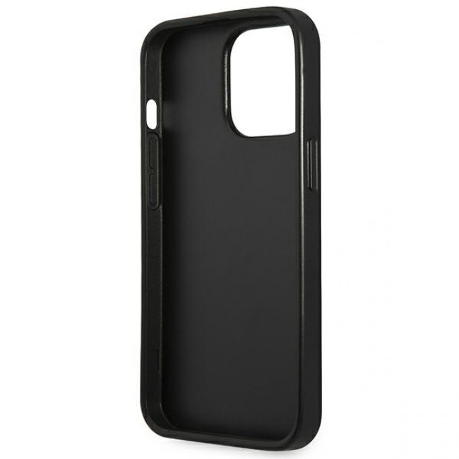 Guess iPhone 14 Pro Saffiano Σκληρή Θήκη με Πλαίσιο Σιλικόνης - Black - GUHCP14LPSATLK