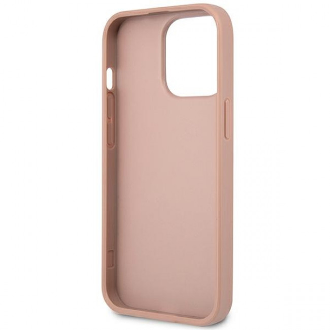 Guess iPhone 14 Pro Saffiano Σκληρή Θήκη με Πλαίσιο Σιλικόνης - Pink - GUHCP14LPSATLP