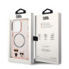 Karl Lagerfeld iPhone 14 Pro Max - Karl and Choupette Aluminium Magsafe Σκληρή Θήκη με Πλαίσιο Σιλικόνης και MagSafe - Pink - KLHMP14XHKCP