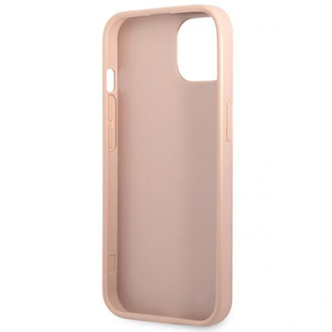 Guess iPhone 14 Plus Saffiano Σκληρή Θήκη με Πλαίσιο Σιλικόνης - Pink - GUHCP14MPSATLP