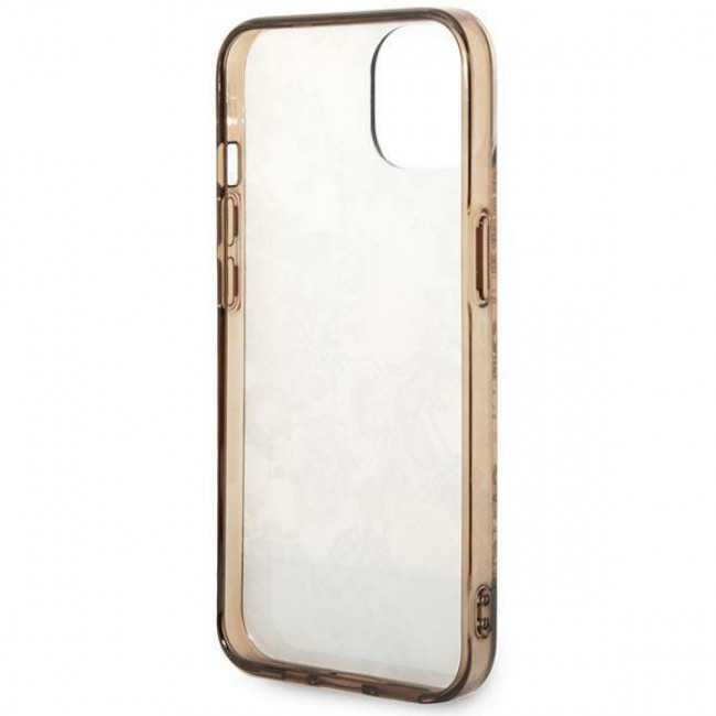 Guess iPhone 14 Porcelain Collection Σκληρή Θήκη με Πλαίσιο Σιλικόνης - Ochre - GUHCP14SHGPLHC