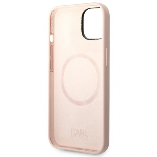 Karl Lagerfeld iPhone 14 Plus Silicone Karl and Choupette Θήκη Σιλικόνης - Light Pink - KLHMP14MSSKCI