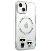 Karl Lagerfeld iPhone 14 Plus - Karl and Choupette Aluminium Magsafe Σκληρή Θήκη με Πλαίσιο Σιλικόνης και MagSafe - Διάφανη - KLHMP14MHKCT