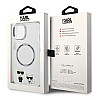 Karl Lagerfeld iPhone 14 Plus - Karl and Choupette Aluminium Magsafe Σκληρή Θήκη με Πλαίσιο Σιλικόνης και MagSafe - Διάφανη - KLHMP14MHKCT