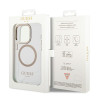 Guess iPhone 14 Pro Metal Outline MagSafe Σκληρή Θήκη με Πλαίσιο Σιλικόνης και MagSafe - Gold / Clear - GUHMP14LHTRMD