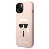 Karl Lagerfeld iPhone 14 Silicone Karl's Head Θήκη Σιλικόνης - Pink - KLHCP14SSLKHLP