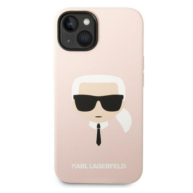 Karl Lagerfeld iPhone 14 Silicone Karl's Head Θήκη Σιλικόνης - Pink - KLHCP14SSLKHLP