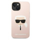 Karl Lagerfeld iPhone 14 Silicone Karl's Head Θήκη Σιλικόνης - Pink - KLHCP14SSLKHLP