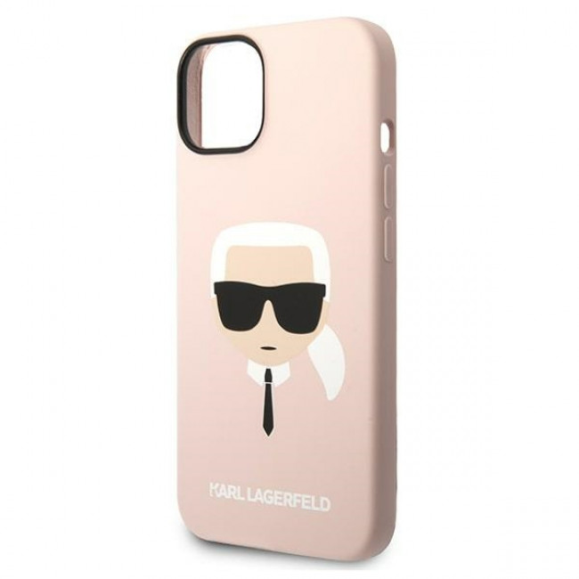 Karl Lagerfeld iPhone 14 Silicone Karl's Head Θήκη Σιλικόνης - Pink - KLHCP14SSLKHLP