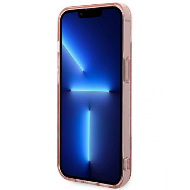 Karl Lagerfeld iPhone 14 - Mono Vertical Stripe Σκληρή Θήκη με Πλαίσιο Σιλικόνης - Pink - KLHCP14SHKLSPCP