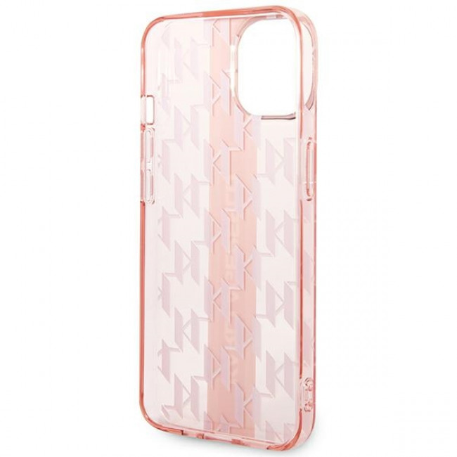 Karl Lagerfeld iPhone 14 - Mono Vertical Stripe Σκληρή Θήκη με Πλαίσιο Σιλικόνης - Pink - KLHCP14SHKLSPCP