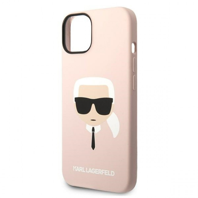 Karl Lagerfeld iPhone 14 Plus Silicone Karl's Head Θήκη Σιλικόνης - Pink - KLHCP14MSLKHLP