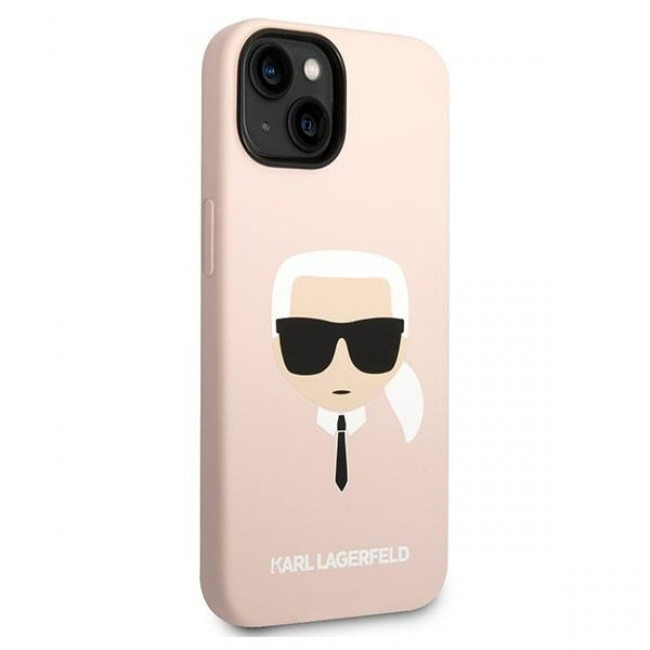 Karl Lagerfeld iPhone 14 Plus Silicone Karl's Head Θήκη Σιλικόνης - Pink - KLHCP14MSLKHLP