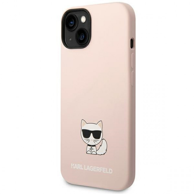 Karl Lagerfeld iPhone 14 Plus Silicone Choupette Body Θήκη Σιλικόνης - Light Pink - KLHCP14MSLCTPI