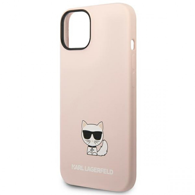 Karl Lagerfeld iPhone 14 Plus Silicone Choupette Body Θήκη Σιλικόνης - Light Pink - KLHCP14MSLCTPI