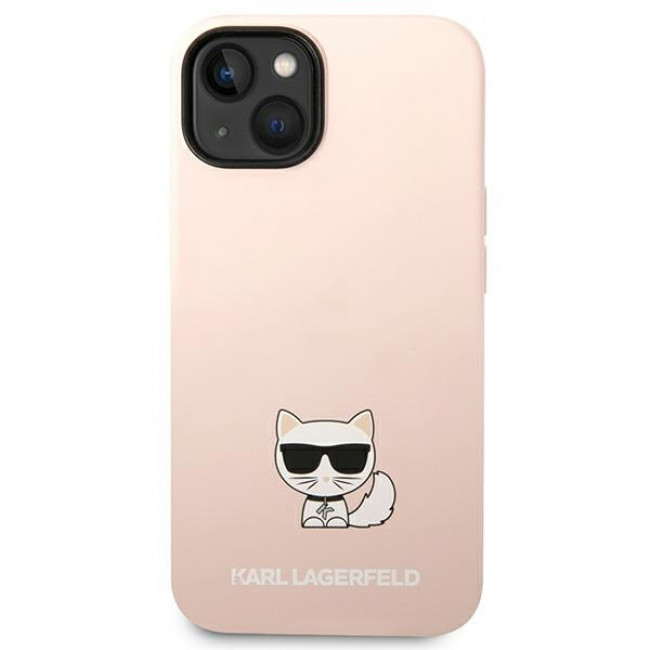 Karl Lagerfeld iPhone 14 Plus Silicone Choupette Body Θήκη Σιλικόνης - Light Pink - KLHCP14MSLCTPI