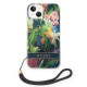 Guess iPhone 14 Flower Strap Σκληρή Θήκη με Πλαίσιο Σιλικόνης και Λουράκι - Blue - GUOHCP14SHFLSB