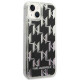 Karl Lagerfeld iPhone 14 Plus - Liquid Glitter Monogram Σκληρή Θήκη με Πλαίσιο Σιλικόνης - Black - KLHCP14MLMNMK