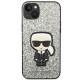 Karl Lagerfeld iPhone 14 Plus - Glitter Flakes Ikonik Σκληρή Θήκη με Πλαίσιο Σιλικόνης - Silver - KLHCP14MGFKPG